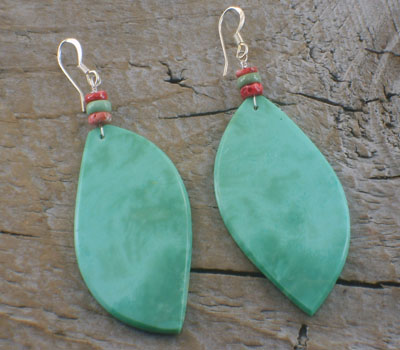 Turquoise Earrings Native American Slab Earrings large